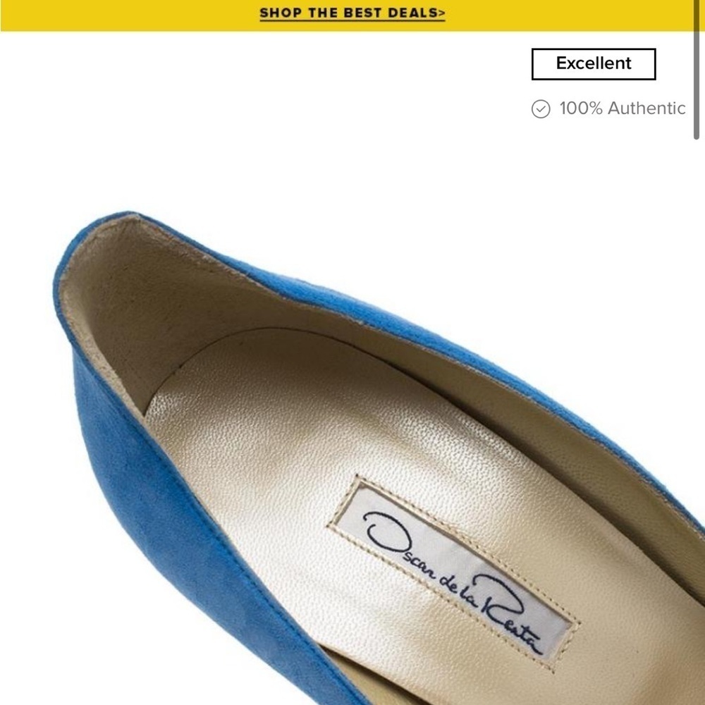 Oscar de la renta blue leather pump - Picture 13 of 16